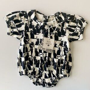 Kate Quinn Black Cat Short Sleeve Peter Pan Bubble 18-24 months